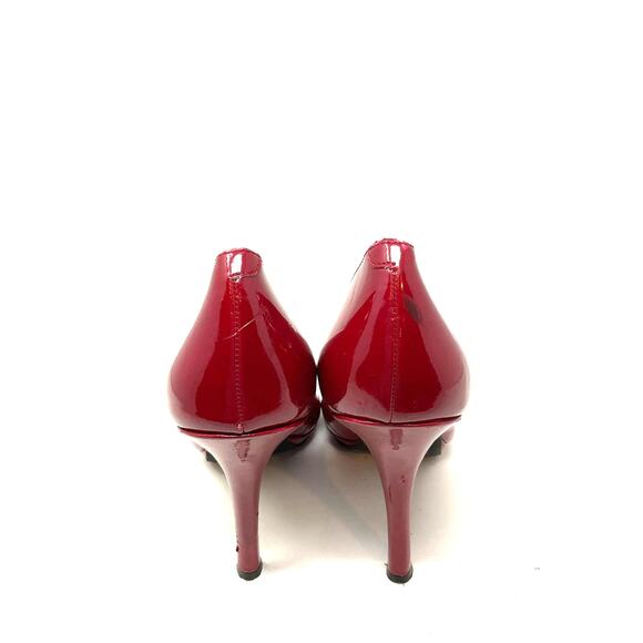 BCBGeneration Red Patent Leather High Heels Woman’s Size 9B Pointed Toe - Picture 7 of 10